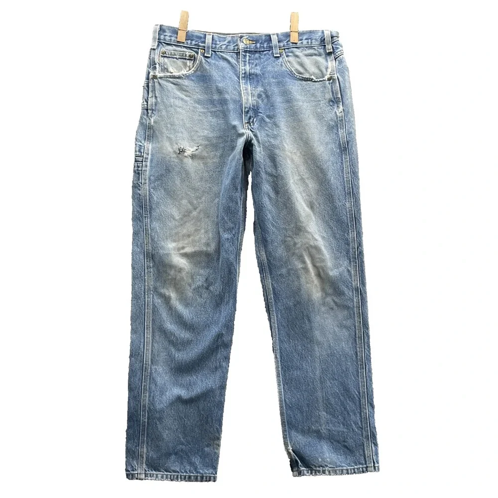 VTG Carhartt B234 Jean Men 35x31* Baggy Twill Dungaree Logger Workwear Carpenter